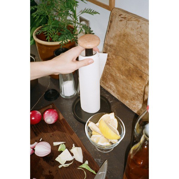 Portarotolo da cucina verticale nero ø 15 cm Paper Pal – Rosendahl-image-1