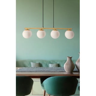 Lampadario bianco/di colore naturale con paralume in vetro Carrine – Candellux Lighting