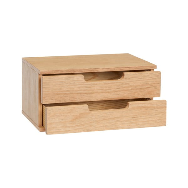 Comodino sospeso con ripiani in legno di quercia in colore naturale AtHand - Hübsch-image-3