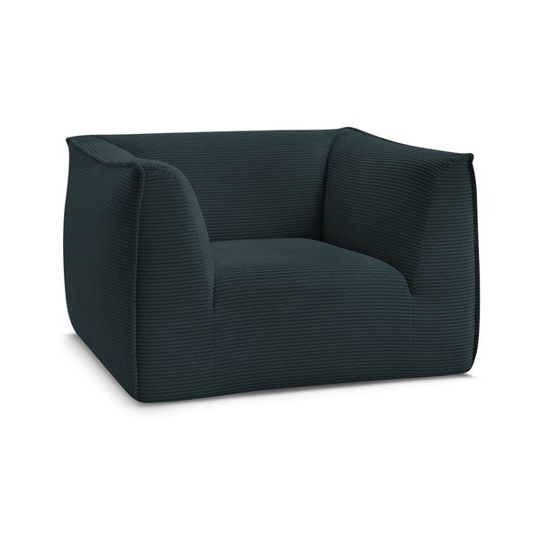 Poltrona blu scuro con rivestimento in velluto a coste Giorgia – Bobochic Paris