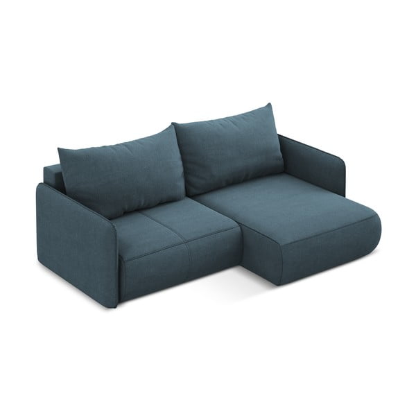 Divano angolare blu allungabile/con contenitore (con penisola a destra) Nanea – Makamii-image-4