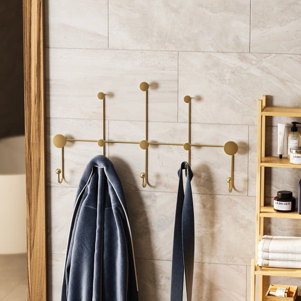 Attaccapanni da parete color oro in metallo Dama - Kalune Design-image-1