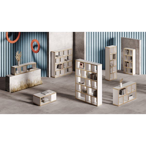 Mobile TV bianco con bordo in legno 150x45 cm Berlin - TemaHome-image-1