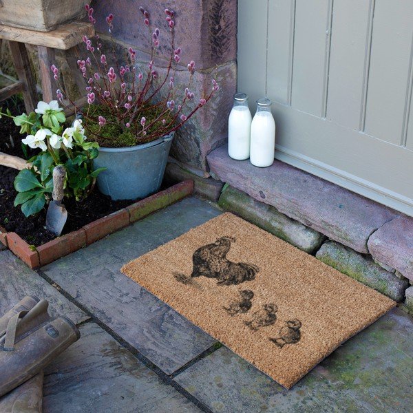 Zerbino in fibre di cocco 40x60 cm Chickens and Chicks – Artsy Doormats-image-3