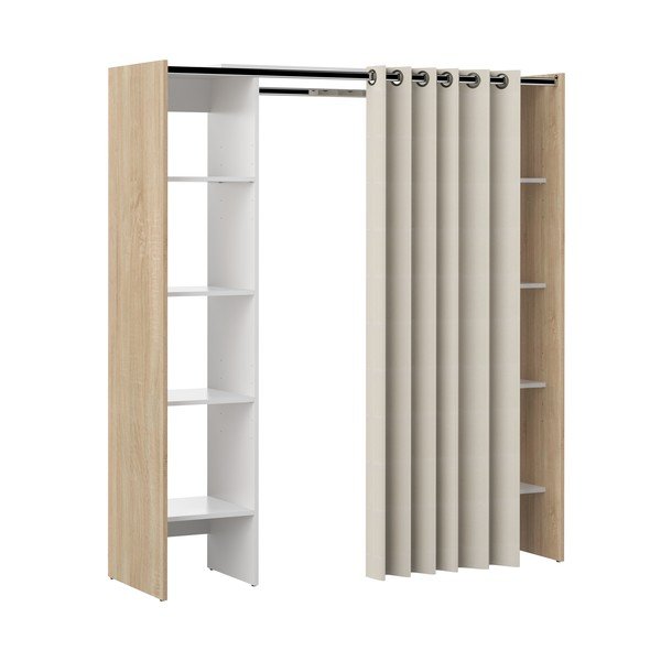 Armadio bianco e beige in rovere 185x182 cm Tom - TemaHome-image-2