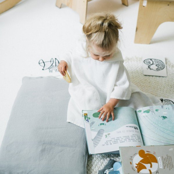 Federa per bambini in lino grigio Nature, 40 x 60 cm Light Grey - Linen Tales-image-4