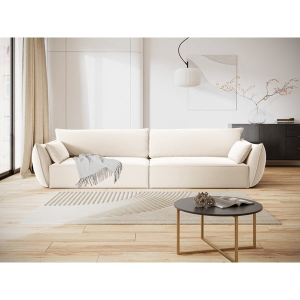 Divano beige con rivestimento in velluto 248 cm Vanda – Mazzini Sofas-image-1