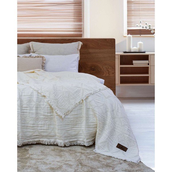 Copriletto color crema 260x240 cm Oscar  – Mijolnir-image-2