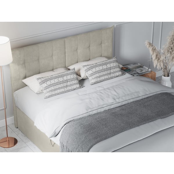 Letto boxspring beige con contenitore 160x200 cm Echaveria - Mazzini Beds-image-1