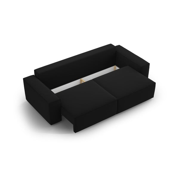 Divano nero allungabile/con contenitore con rivestimento in velluto 247 cm Jodie – Micadoni -image-3