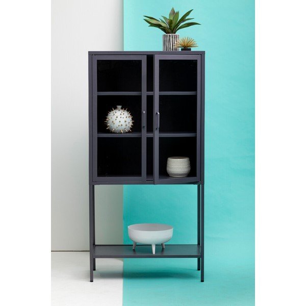Vetrina grigia in acciaio 75x150x35 cm Acier – Premier Housewares-image-4
