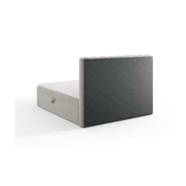 Letto boxspring grigio con contenitore 180x200 cm Gina - Milo Casa-image-4