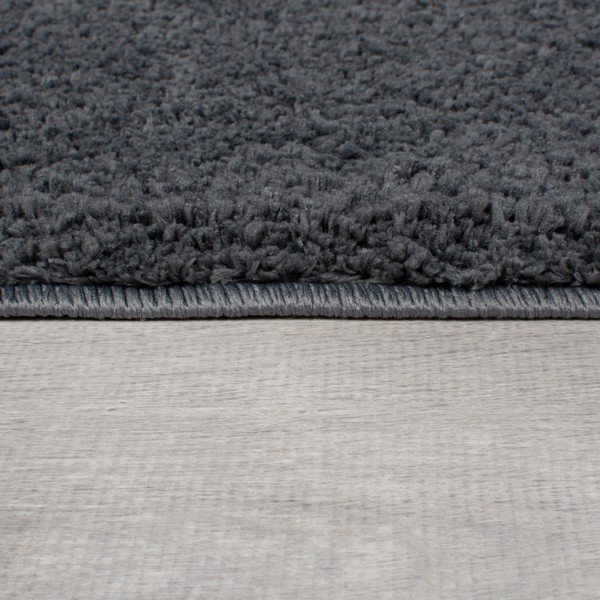 Tappeto rotondo lavabile grigio scuro in fibre riciclate 180x180 cm Fluffy - Flair Rugs-image-3