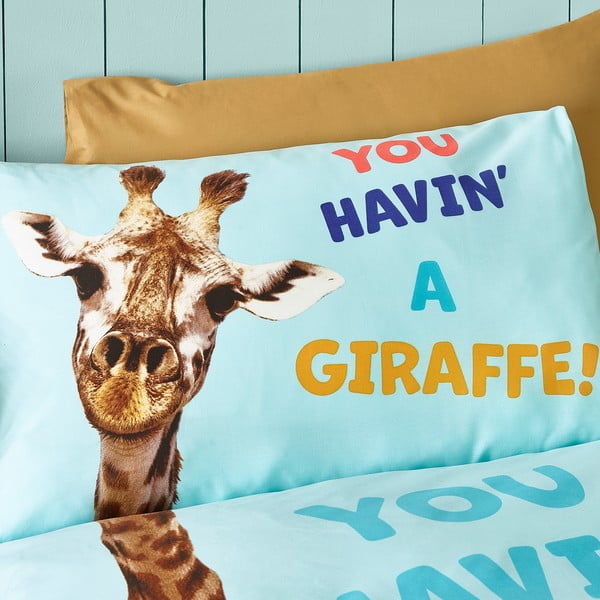Biancheria da letto per bambini turchese per letto singolo 135x200 cm Havin A Giraffe – Catherine Lansfield-image-3