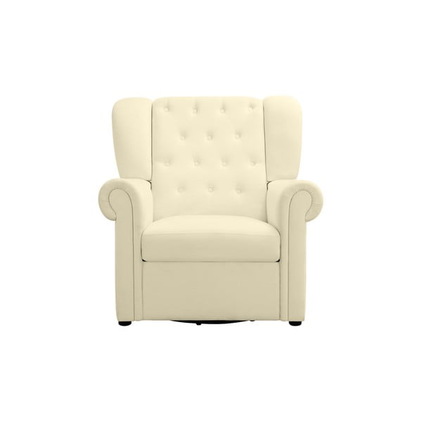 Sedia a dondolo chesterfield in velluto bianco Lillyse - Støraa-image-3