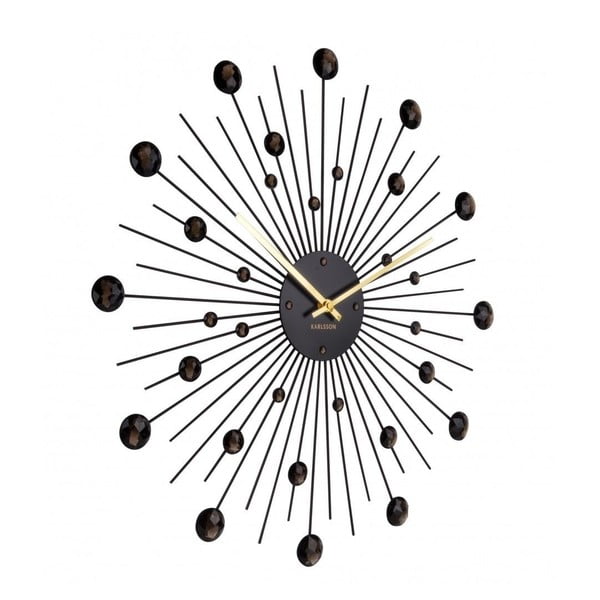 Orologio da parete in cristalli neri Sunburst - Karlsson-image-2