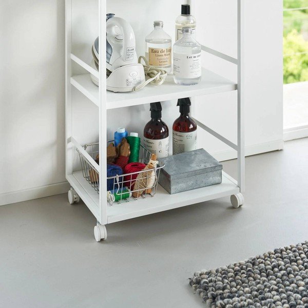 Carrello portaoggetti bianco in metallo 42x84,5x32 cm Tower – YAMAZAKI-image-2