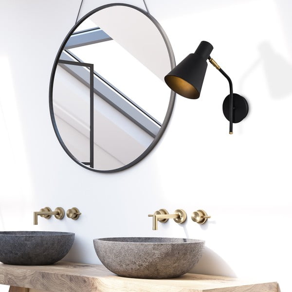 Lampada da parete nera/dorata ø 15 cm Kem – Opviq lights-image-2