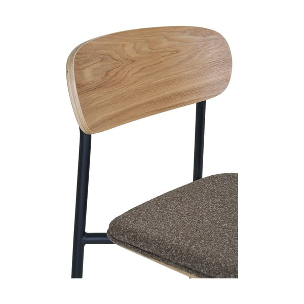 Sgabello da bar nero/marrone con effetto frassino impilabile (altezza della seduta 66 cm) Estepona – House Nordic-image-1