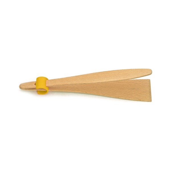 Pinze per carne con dettaglio in faggio giallo Handy, lunghezza 25 cm - Jean Dubost