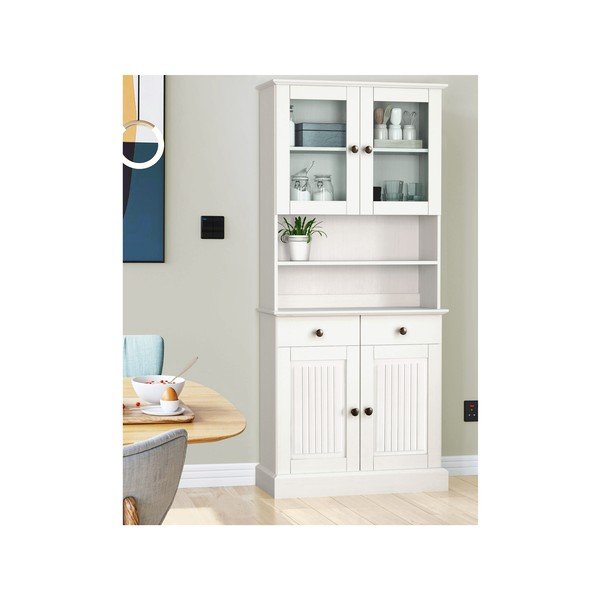 Credenza in legno di pino bianco 181x34 cm Mille - Støraa-image-1