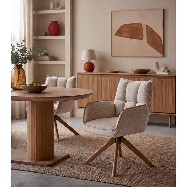 Set di sedie da pranzo color crema in imbottito 2 pz Marilla – Unique Furniture-image-3