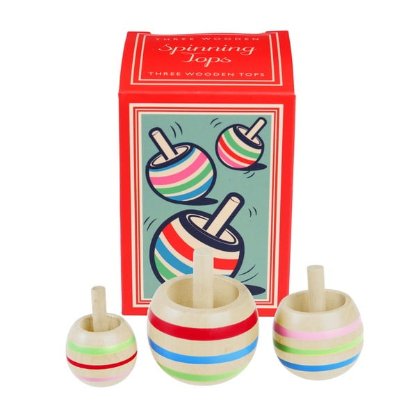 Set di 3 trottole in legno - Rex London-image-2