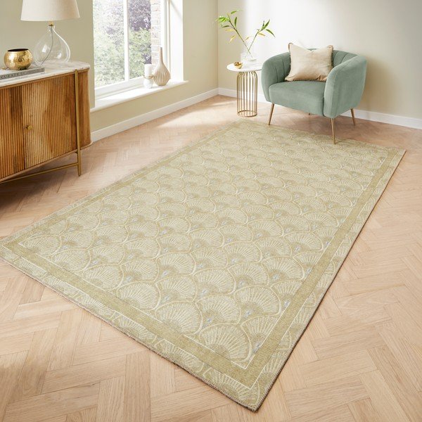 Tappeto in verde chiaro lavabile 152x230 cm Deco Peacock – Catherine Lansfield-image-2