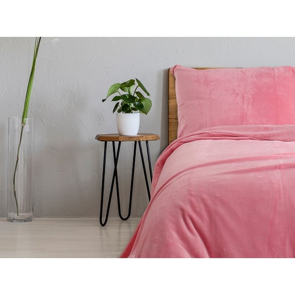 Biancheria da letto singola in microflanella rosa 140x200 cm Uni - B.E.S.