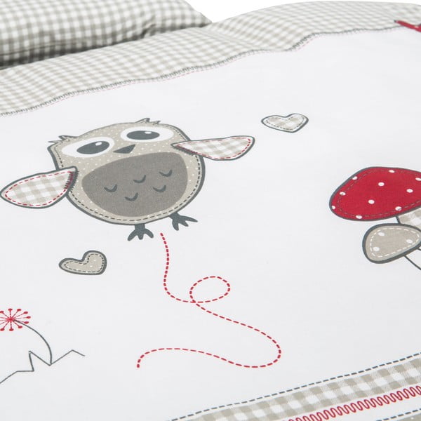 Set copripiumino e federa da bambini bianco/grigio in cotone per culla 80x80 cm Adam & Eule – Roba-image-1