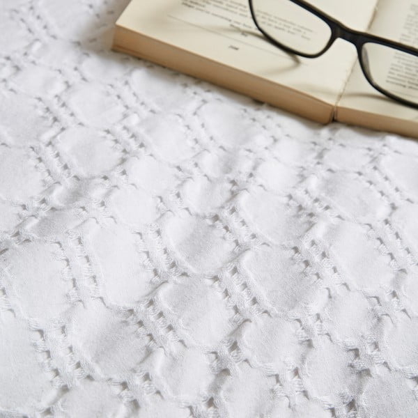 Biancheria da letto singola in cotone bianco 135x200 cm Waffle - Bianca-image-4