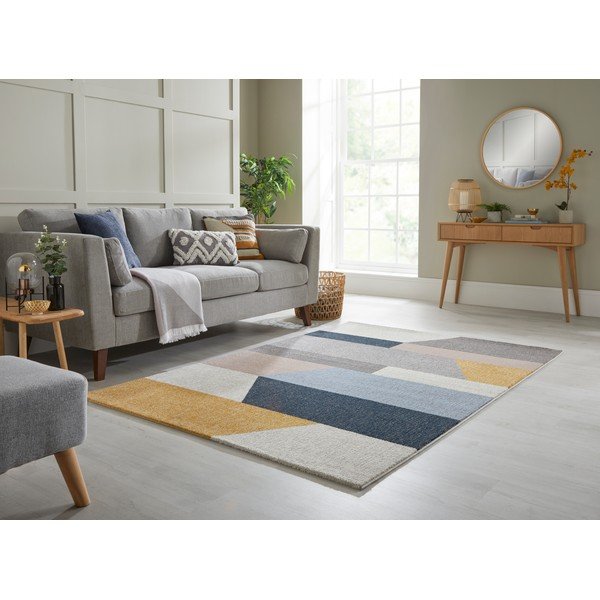 Tappeto grigio e giallo Barrio, 120 x 170 cm - Flair Rugs-image-1
