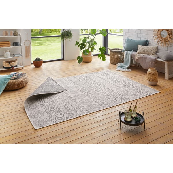 Tappeto da esterno grigio e bianco Circle, 80 x 150 - Ragami-image-3