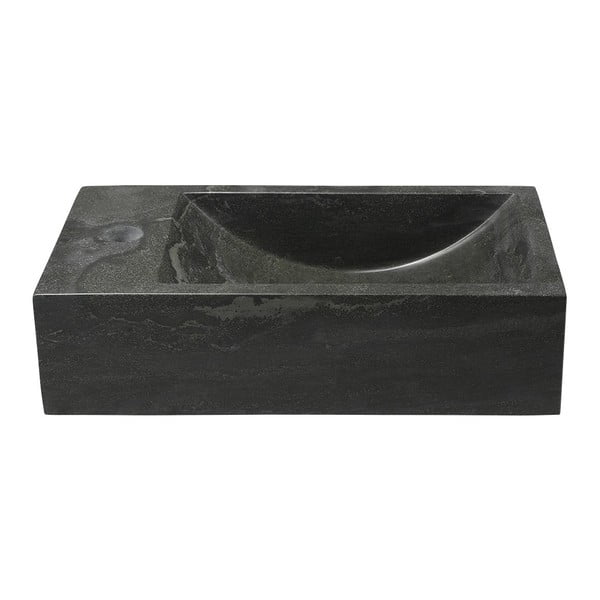 Lavabo nero in pietra 40x22 cm Blok – Sapho-image-2