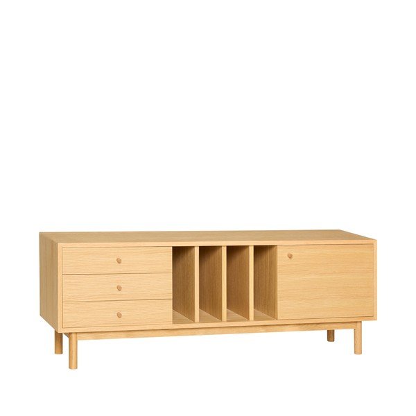 Credenza di colore naturale con effetto rovere 140x50x37 cm Nobby – Hübsch-image-3
