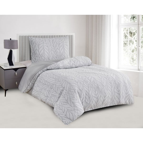 Biancheria da letto singola jacquard grigia 140x200 cm Florida - My House-image-1