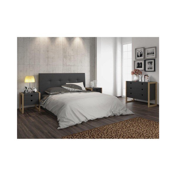 Grigio antracite Comodino quadrato, 46 x 50 cm - Marckeric-image-2