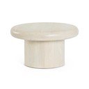 Tavolino da salotto rotondo color crema in mango massiccio ø 60 cm Lopez – Bizzotto