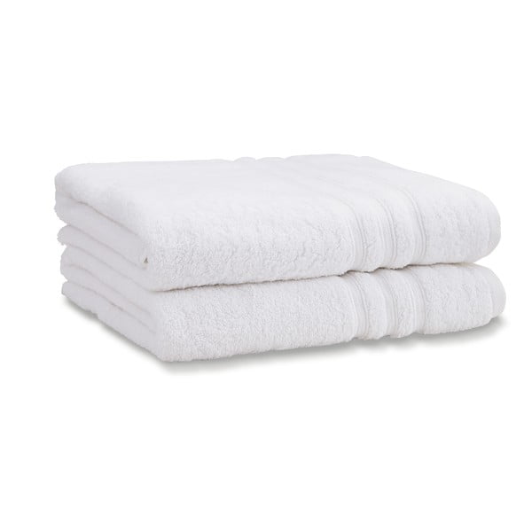 Set di asciugamani tipo terry bianchi in cotone 2 pz 90x140 cm Zero Twist – Catherine Lansfield