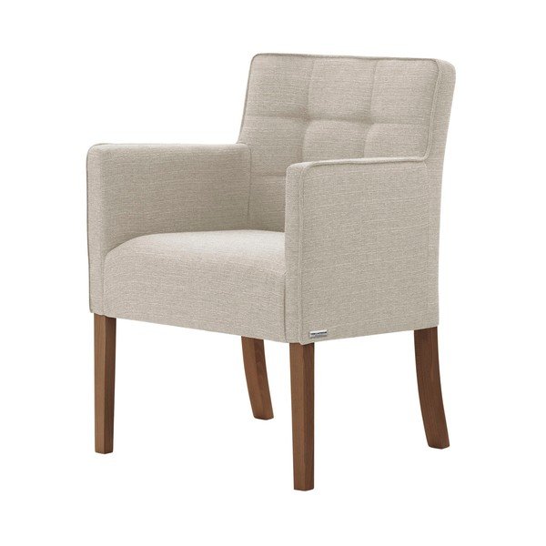 Sedia bianco crema con gambe in legno di faggio marrone scuro Freesia - Ted Lapidus Maison
