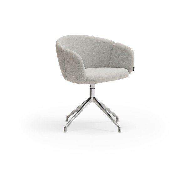 Sedia da pranzo grigio chiaro in imbottito con braccioli Add – Teulat