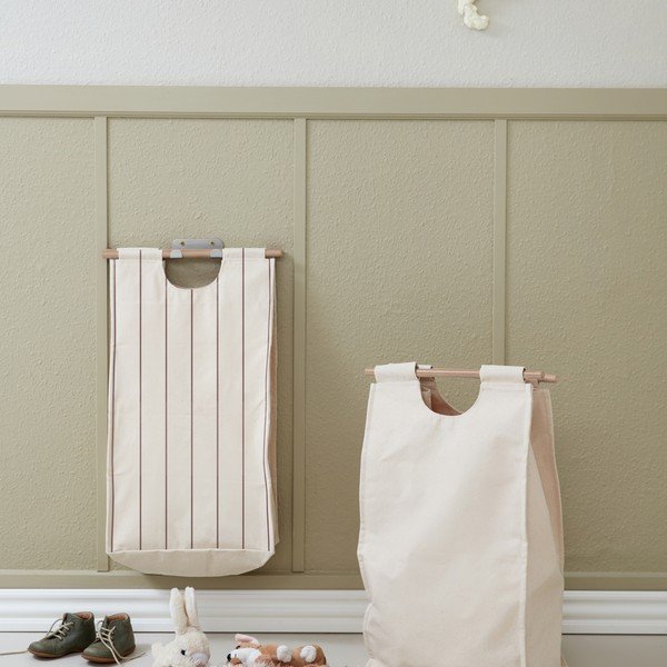 Cesta per il bucato da parete beige in tessuto BagUp – ReCollector-image-1