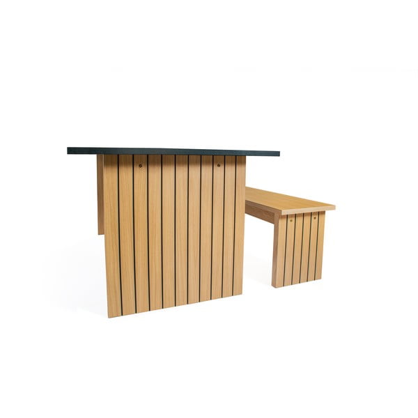 Tavolo da pranzo con piano in rovere 90x160 cm Stripe - Woodman-image-3