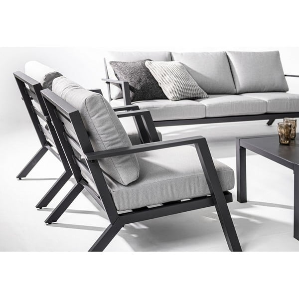 Set di mobili da giardino grigio in alluminio per 4 persone Harley   – Bizzotto-image-4