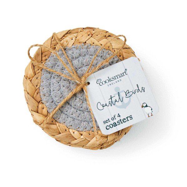 Set di sottobicchieri grigi/di colore naturale in erba di mare 4 pz Costal Birds – Cooksmart ®