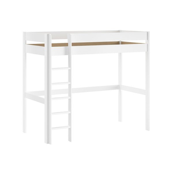 Letto da bambini rialzato bianco con rete inclusa 90x200 cm Primo – Vipack