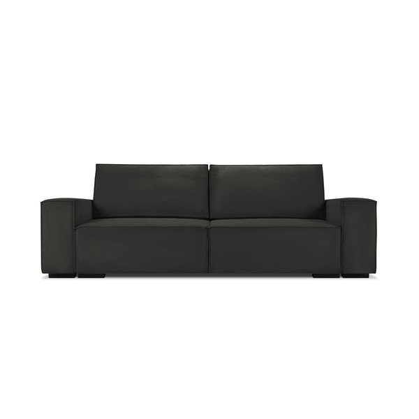 Divano letto in velluto a coste nero Azalea - Mazzini Sofas-image-2