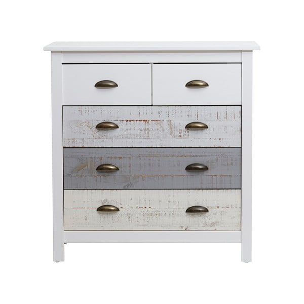 Cassettiera bianca e grigia con 4 cassetti , 79 x 80 cm Romantica - Marckeric