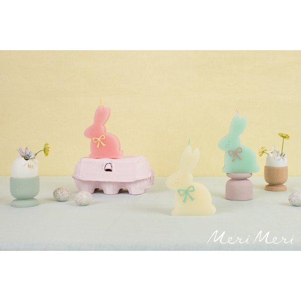 Candele con motivo pasquale in set da 3 pezzi tempo di combustione 2 h Bunny - Meri Meri-image-2