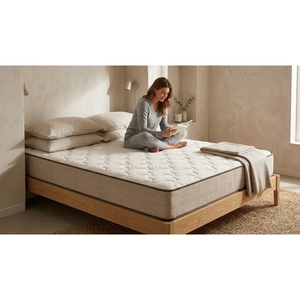 Materasso bifacciale in schiuma media/straordinaria 120x200 cm Bamboo Eco Fresh - Moonia-image-1